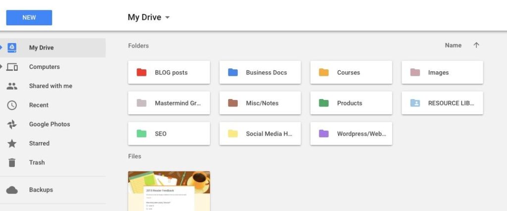 google drive organization