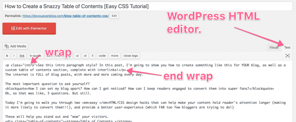 wordpress html editor button