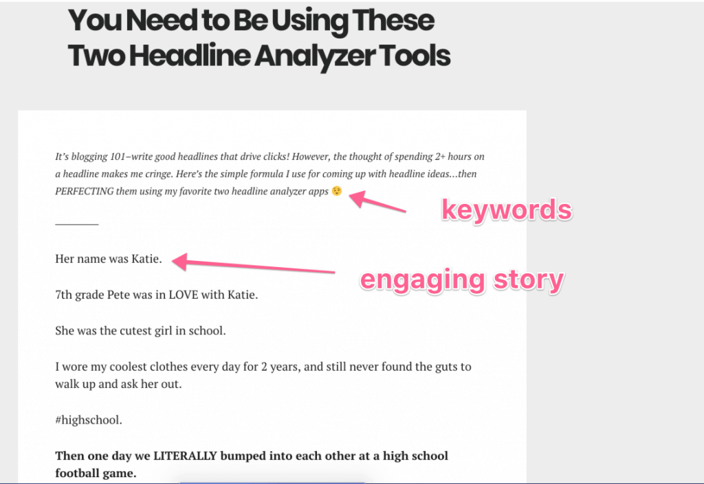 seo keyword intro example