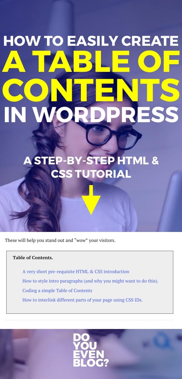table of contents blog css