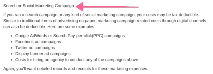 deduct facebook ads