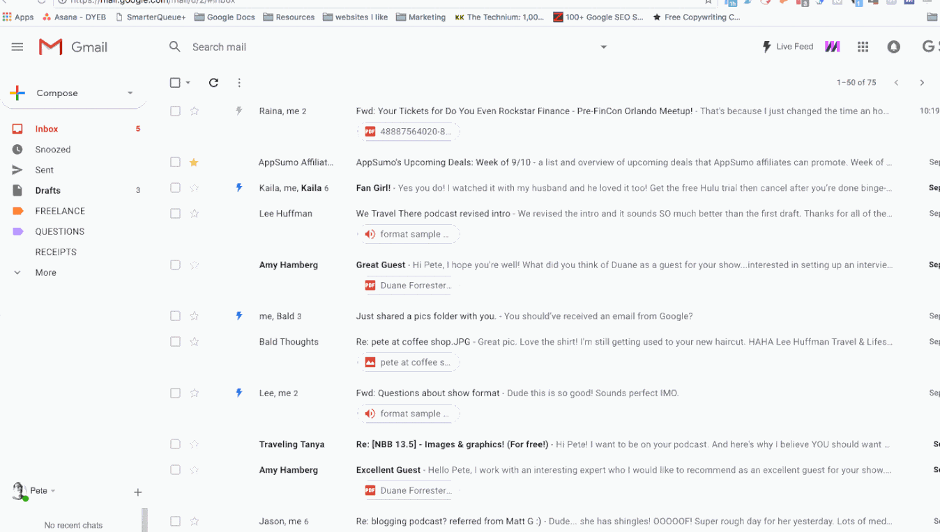 gmail filters for receipts