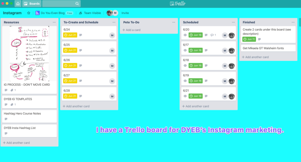 trello for bloggers