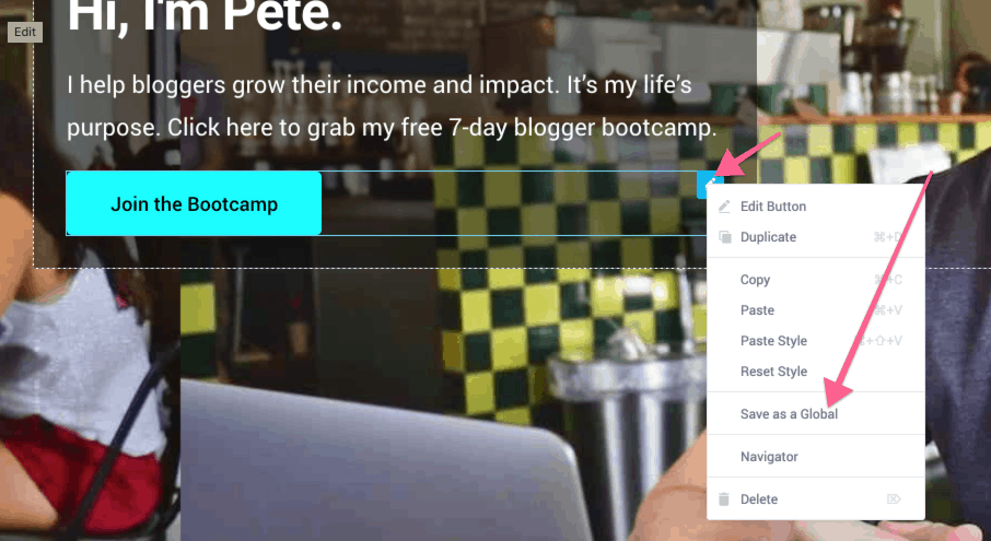 elementor global widget
