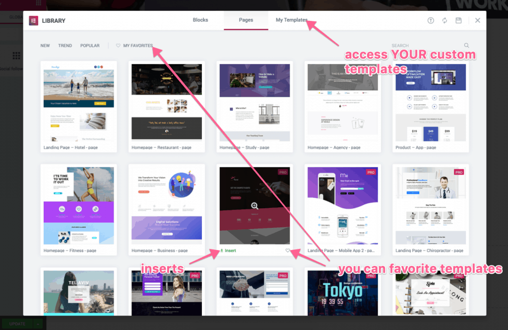 elementor templates