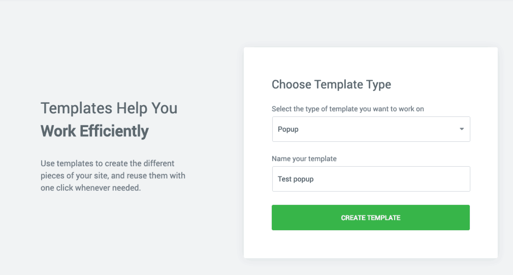 creating elementor popup templates