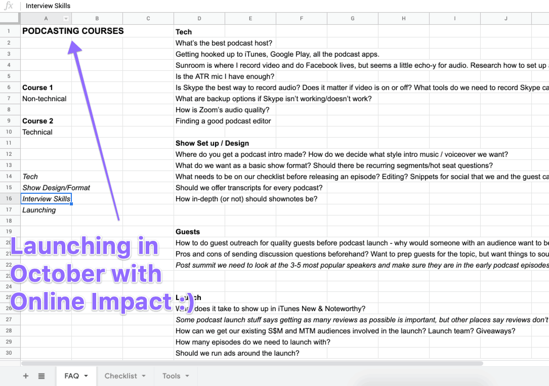 online impact podcasting course