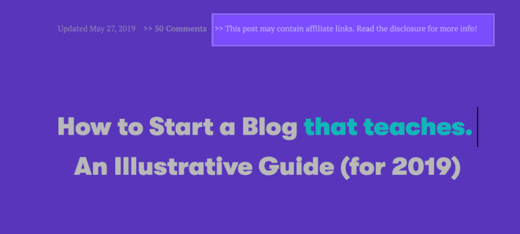 where to put affiliate disclosure
