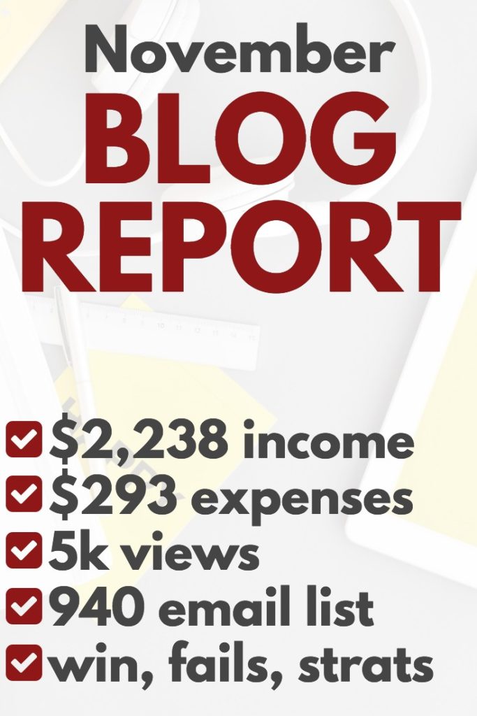 november monthly blog report