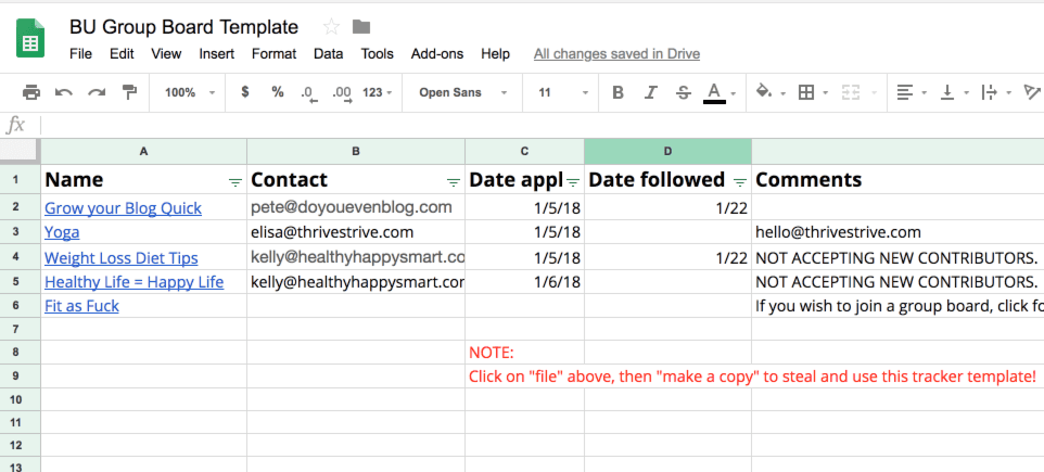 pinterest group board template