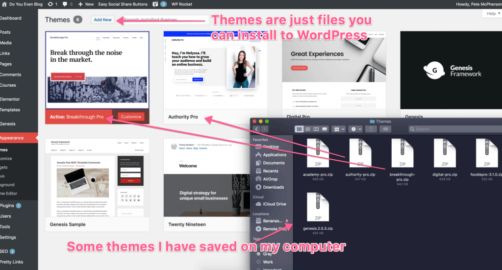what is a wordpress theme