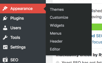 wordpress apperance