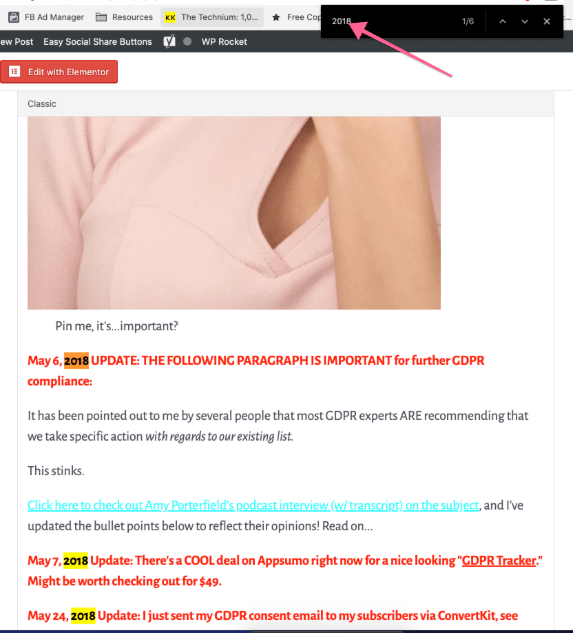 updating dates in old blog posts