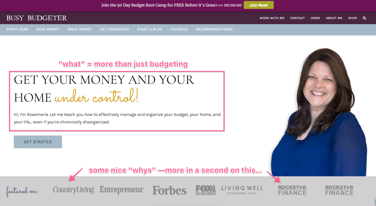 rosemarie busy budgeter homepage