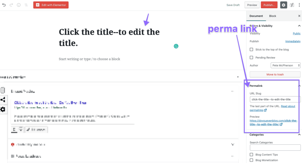 gutenberg permalink