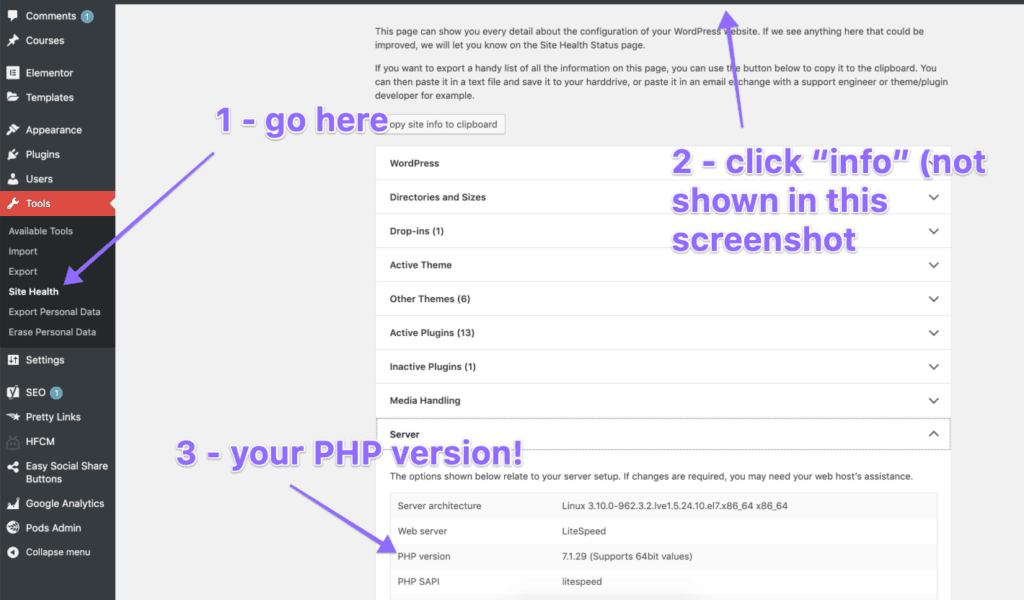 wordpress gutenberg PHP version