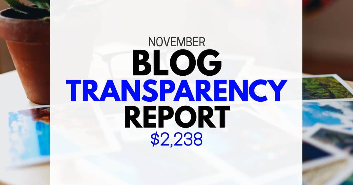November 2018 blog income report transparency