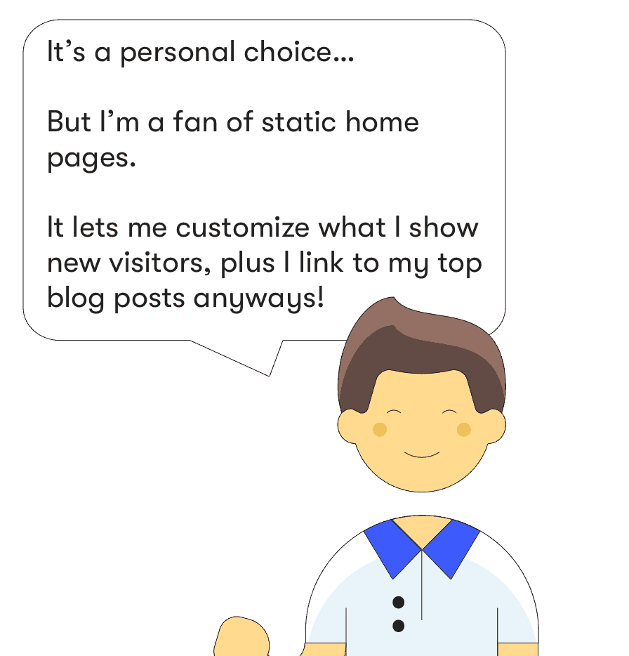 static homepage vs blogroll